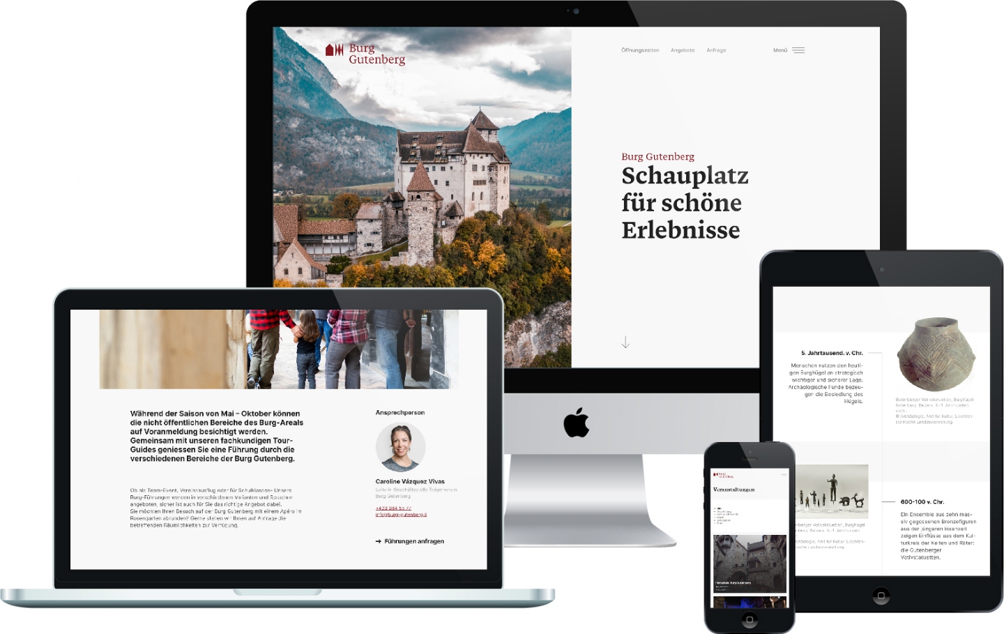 Trägerverein Burg Gutenberg - Responsive Website, CMS, Anfrage-Formular mit PDF-Ausgabe